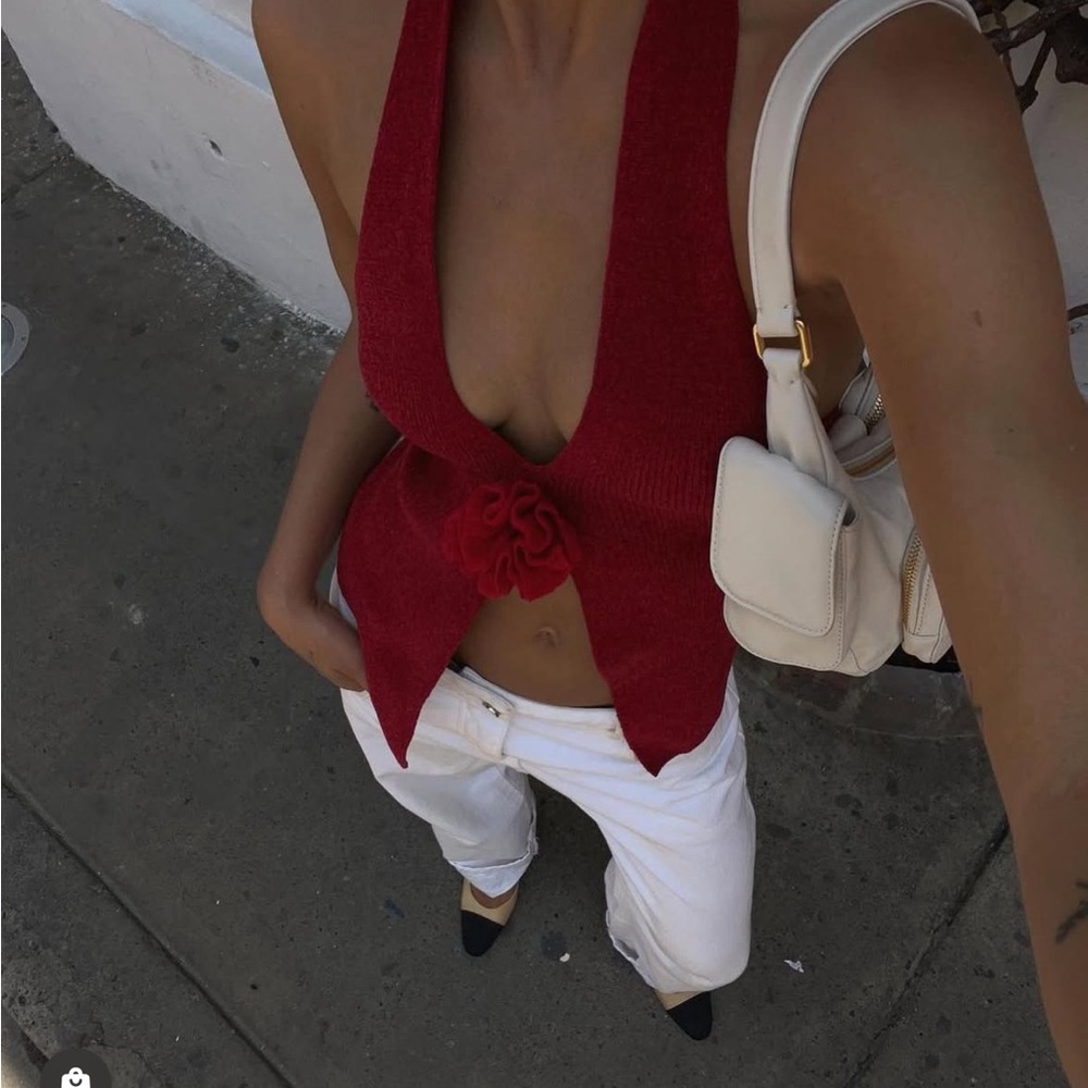 With Jean Rose Top in Red